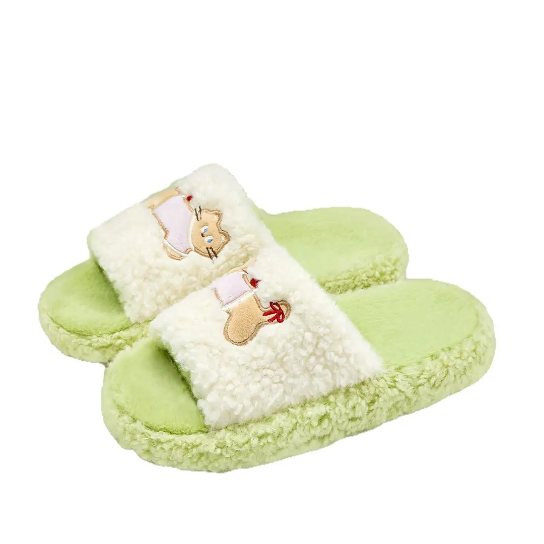 Furry Slippers for Women Autumn and Winter 2025 New Indoor Home Thick-Soled Non-Slip Fashionable High-Bottom Furry Plush Shoes - Image 8