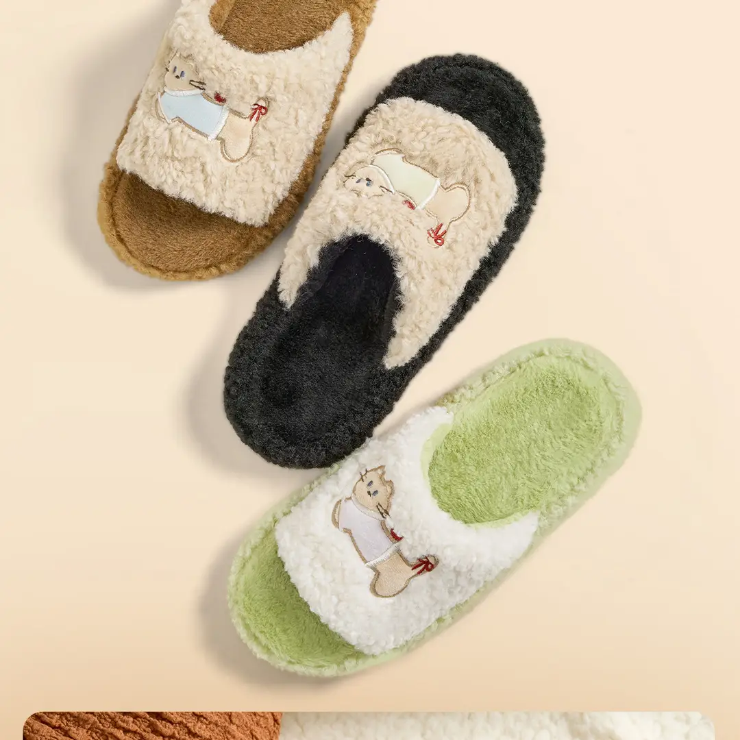 Furry Slippers for Women Autumn and Winter 2025 New Indoor Home Thick-Soled Non-Slip Fashionable High-Bottom Furry Plush Shoes — feature 13