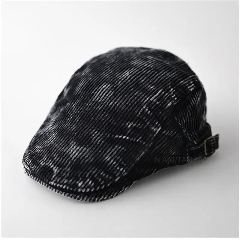Men's Corduroy Sunshade Cap Brown Striped - Image 10