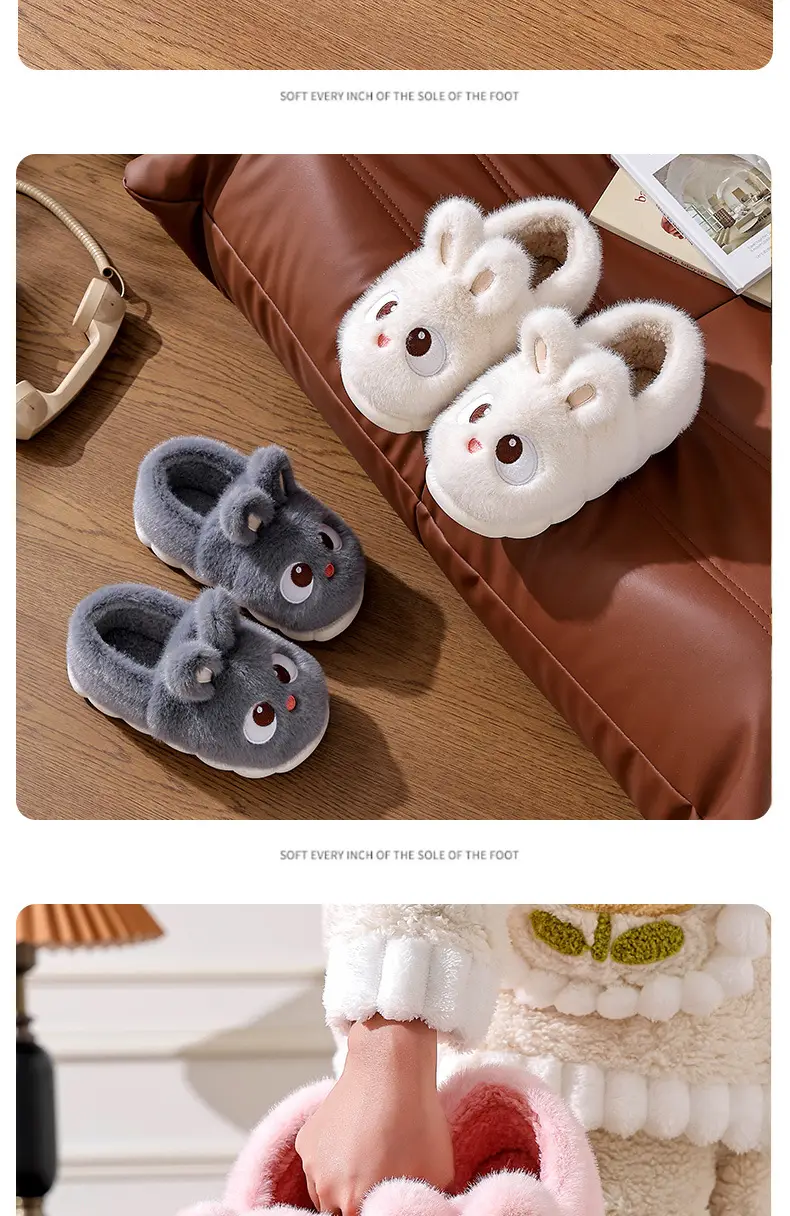 2025 Winter Rabbit Slippers for Women Non-Slip Warm Furry Closed-Back Children's — feature 16
