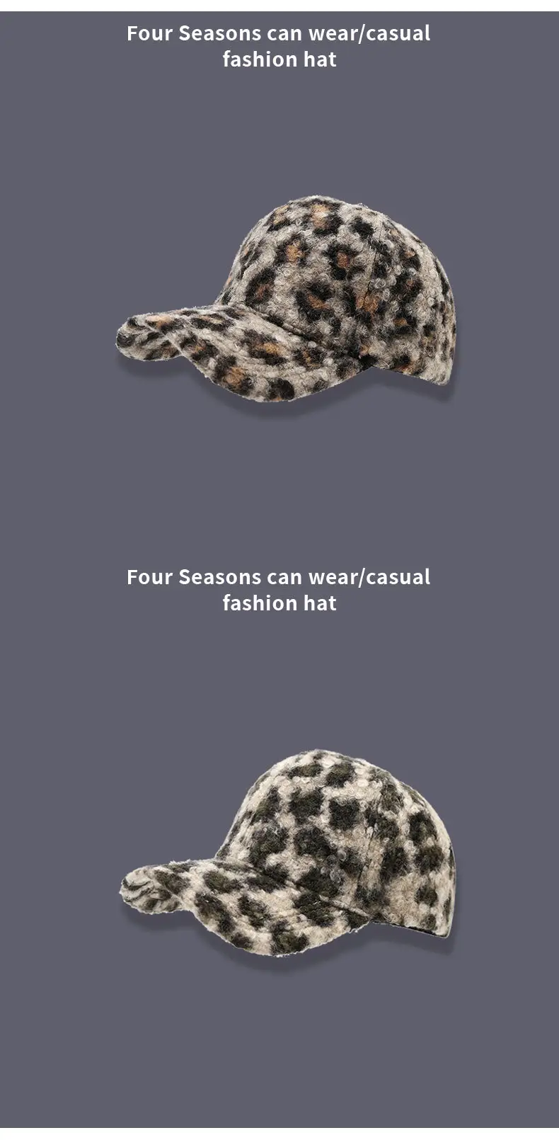 2025 Leopard Print Wool Cap Women Winter Autumn — feature 11