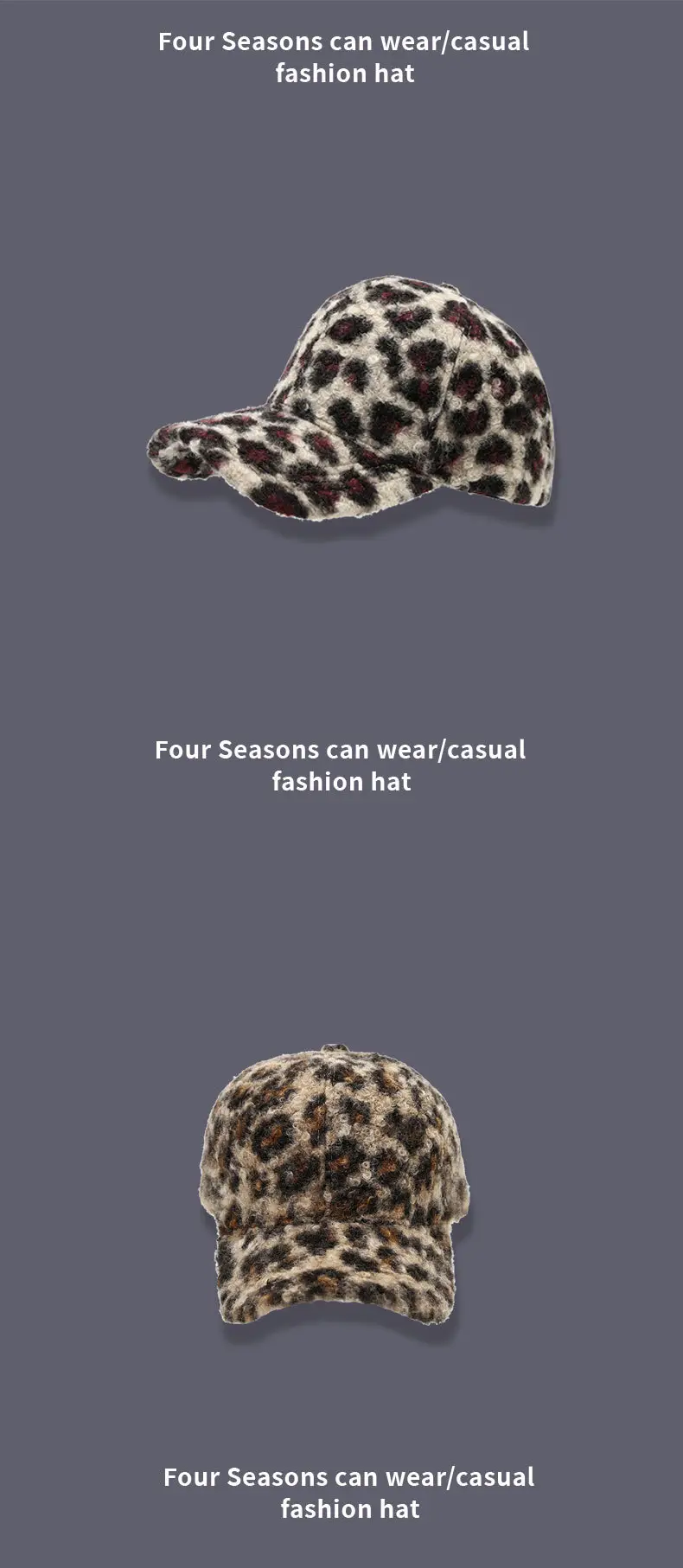 2025 Leopard Print Wool Cap Women Winter Autumn — feature 12