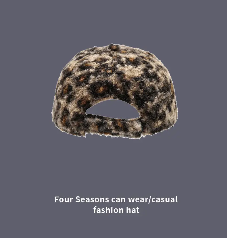 2025 Leopard Print Wool Cap Women Winter Autumn — feature 13