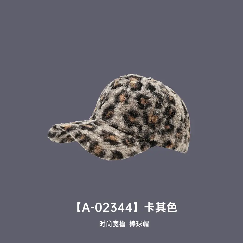 2025 Leopard Print Wool Cap Women Winter Autumn - Image 3
