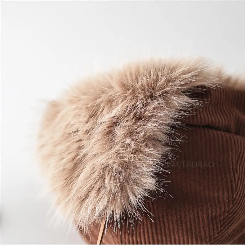 Women Maroon Embroidered Windproof Cap Winter Warm Ear Protection — feature 16
