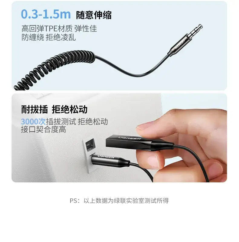 Greenlink Bluetooth 5.4 Aux Audio Cable 1m USB — feature 21