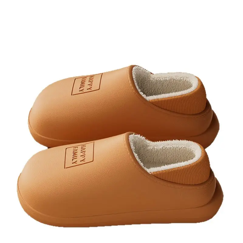 Waterproof Cotton Slippers for Women 2025 New Winter Home Non-Slip Plush Warm Outer Wear Fleece-Lined Thick-Soled Bag Heel Cotton Shoes - Image 10