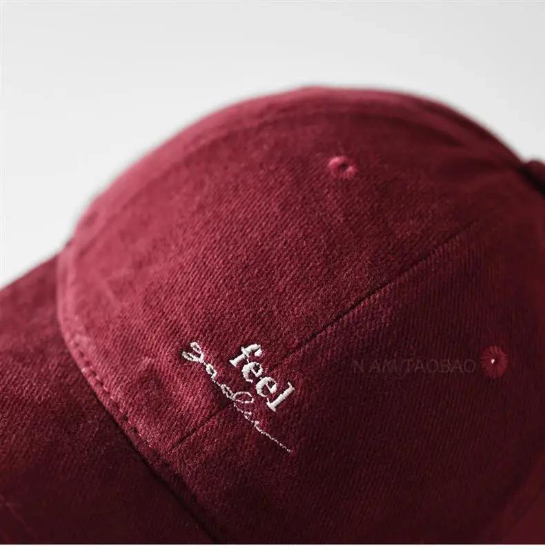 Maroon Letter Embroidered Baseball Cap Unisex — feature 15
