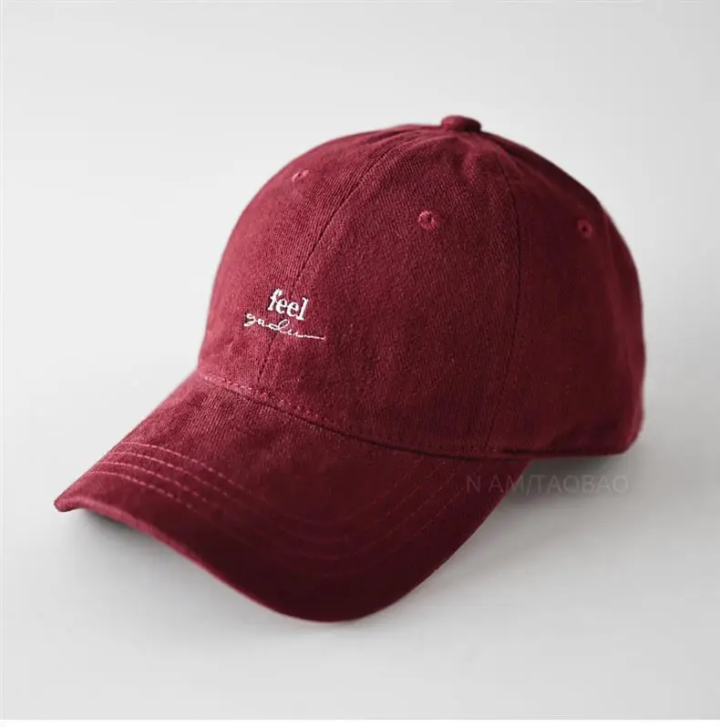 Maroon Letter Embroidered Baseball Cap Unisex — feature 7