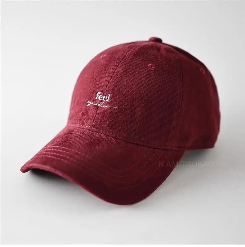 Maroon Letter Embroidered Baseball Cap Unisex — feature 8