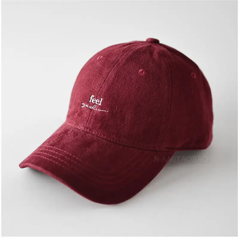 Maroon Letter Embroidered Baseball Cap Unisex - Image 6