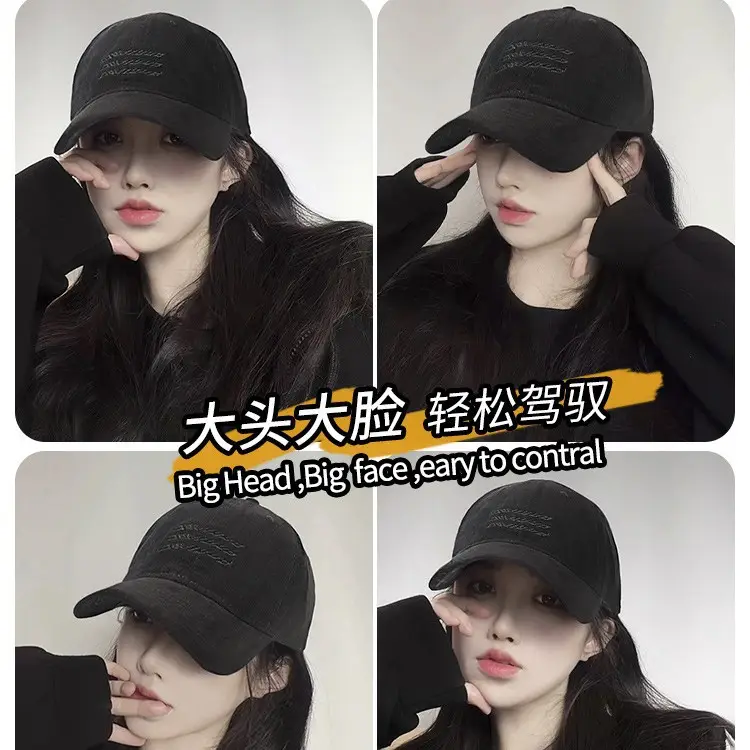 Women's Pink Baseball Cap 2026 Vintage Washed Brushed Large Head Circumference - Image 9