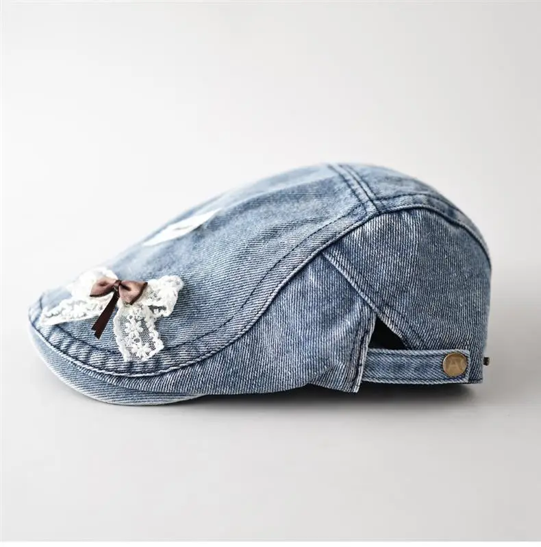 Denim Forward Cap with Lace Bow Women — feature 2