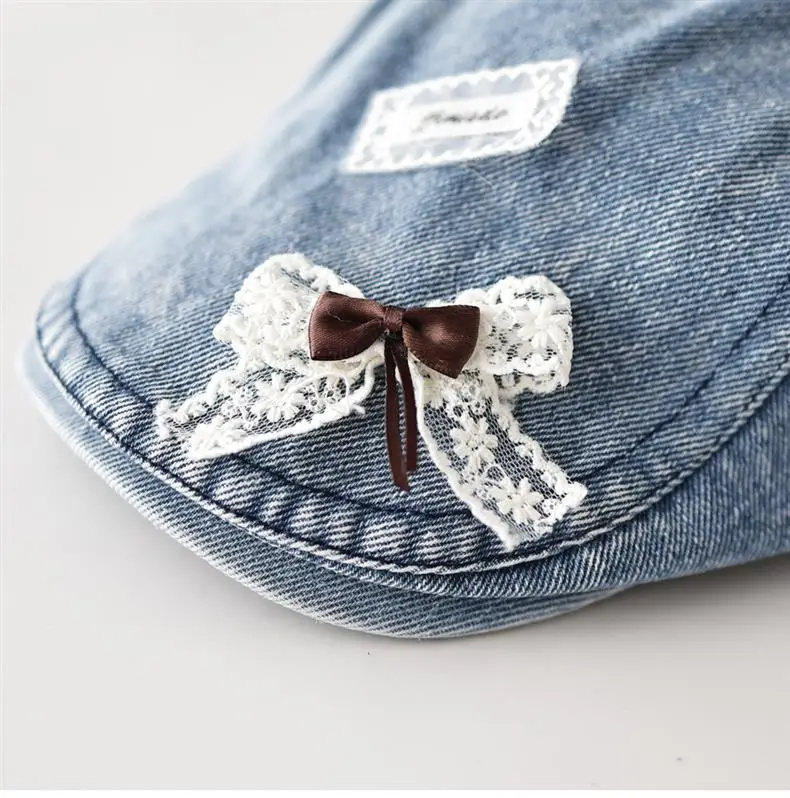 Denim Forward Cap with Lace Bow Women — feature 8