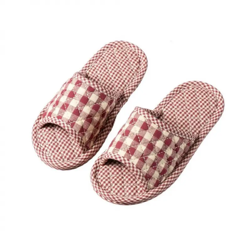 2021 New Four-Season Pure Cotton Non-Slip Fabric Cloth Bottom Slippers for Men and Women Indoor Home Use Without Damaging Wooden Floors Mute