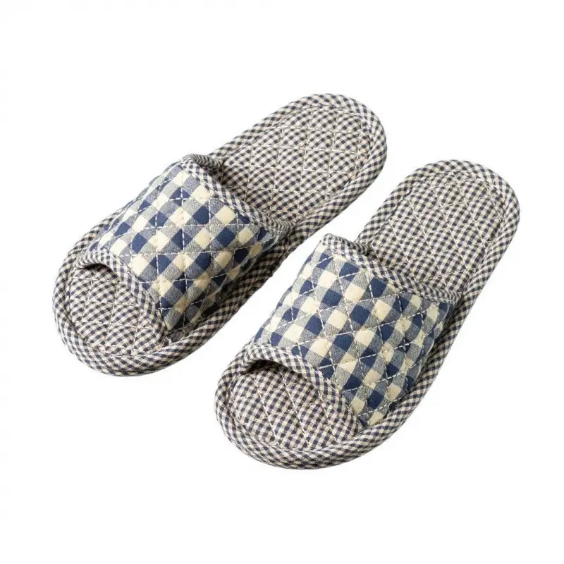 2021 New Four-Season Pure Cotton Non-Slip Fabric Cloth Bottom Slippers for Men and Women Indoor Home Use Without Damaging Wooden Floors Mute