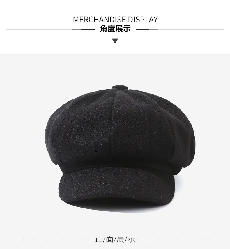 Black Retro Duckbill Cap Unisex Fashion — feature 10