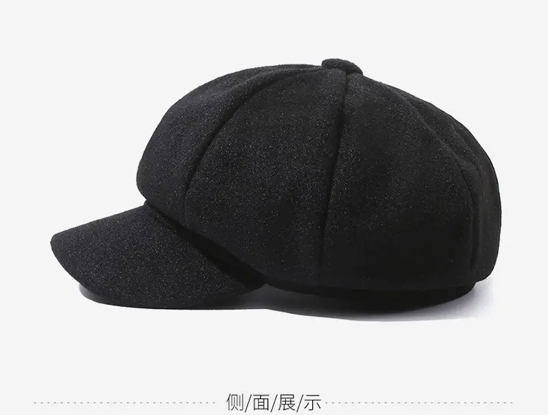 Black Retro Duckbill Cap Unisex Fashion — feature 12