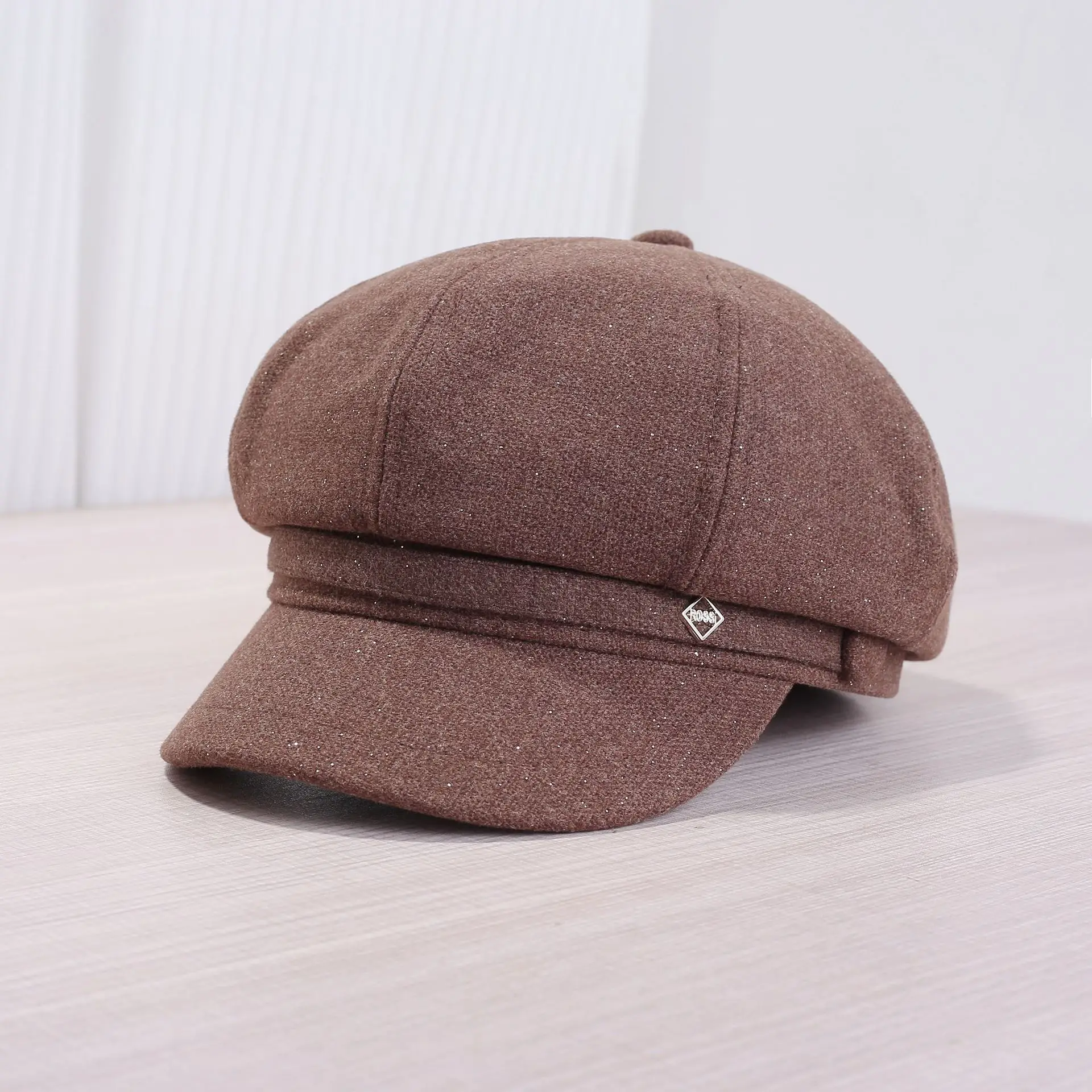 2025 Shiny British Duckbill Cap Women Large Beige - Image 5