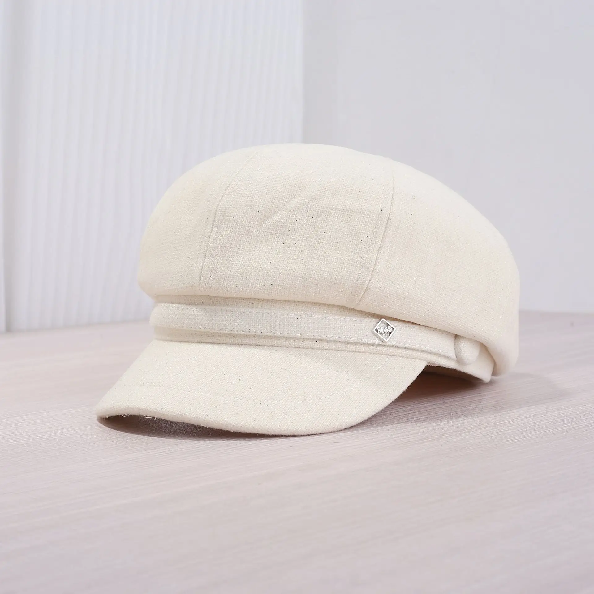 2025 Shiny British Duckbill Cap Women Large Beige - Image 8