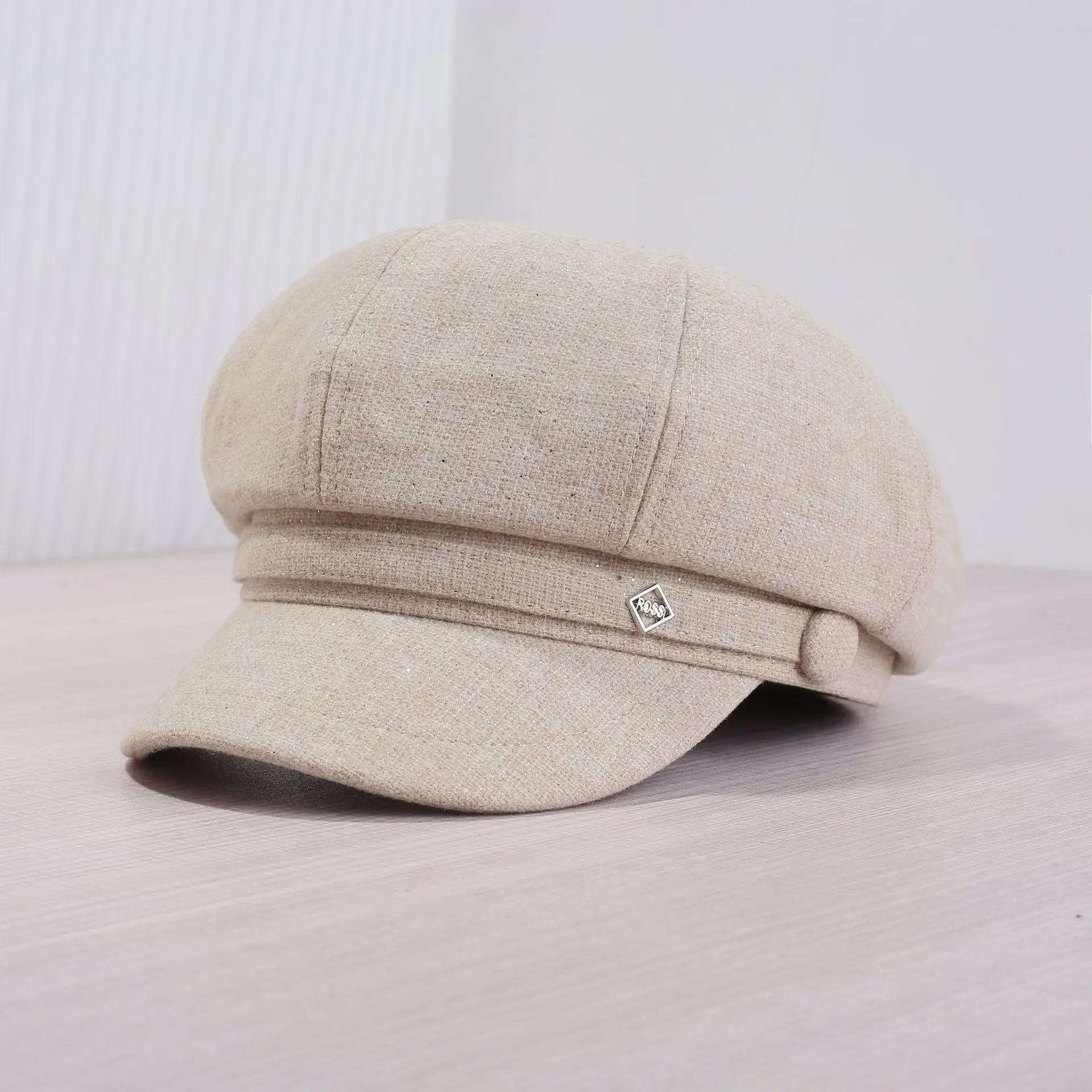 2025 Shiny British Duckbill Cap Women Large Beige - Image 2