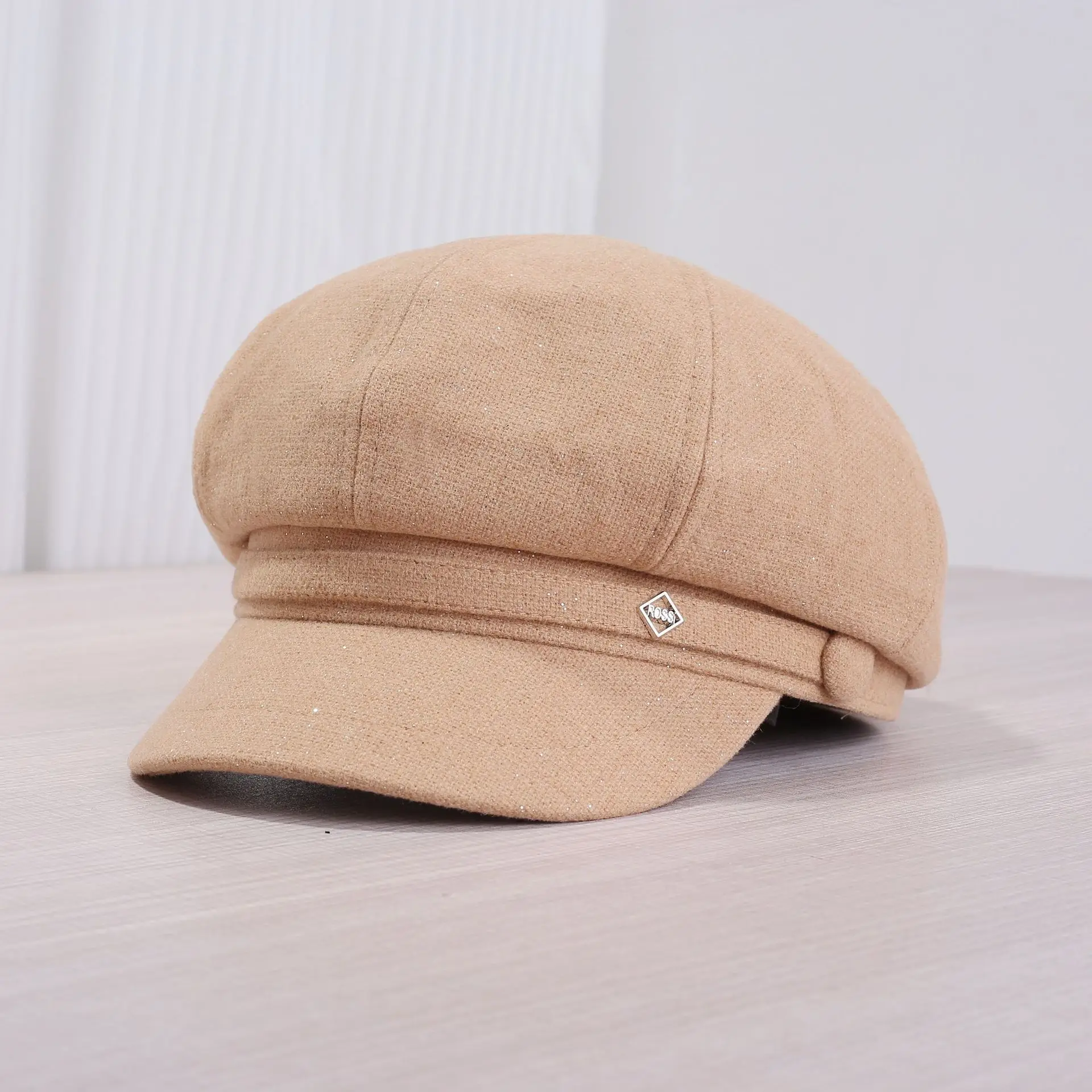 2025 Shiny British Duckbill Cap Women Large Beige - Image 3