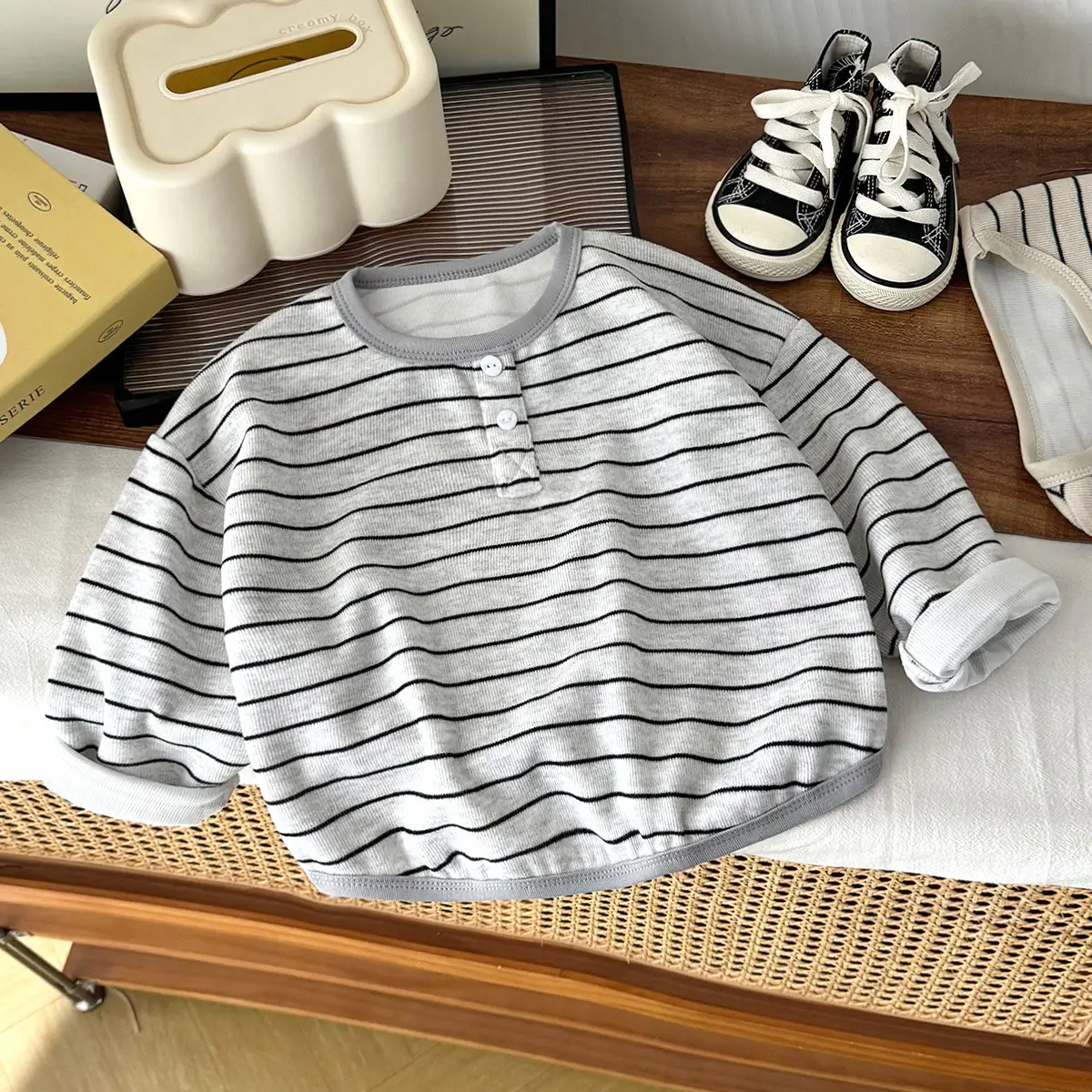 Girls Striped Long Sleeve T-Shirt 2025