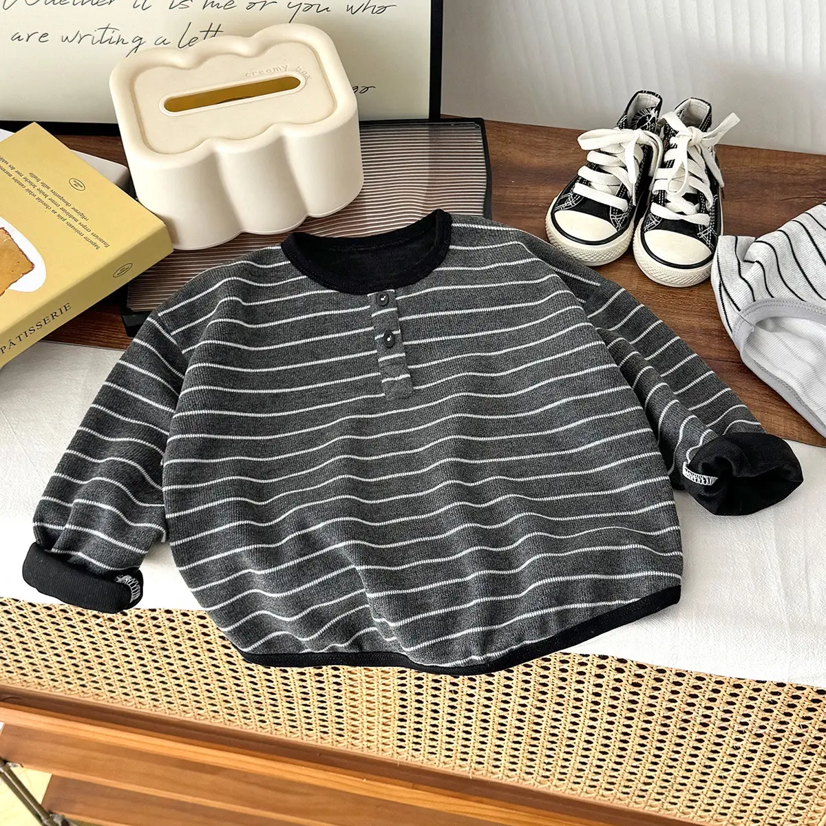 Girls Striped Long Sleeve T-Shirt 2025
