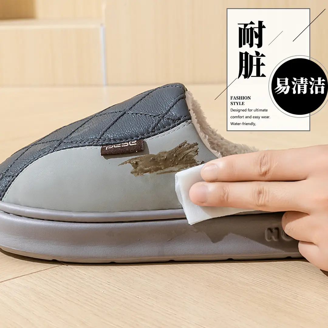 Waterproof Cotton Slippers for Men Winter 2025 New Outer Wear Indoor Home Non-Slip Thick Sole Couple Cotton Slippers Men's Winter - Image 9