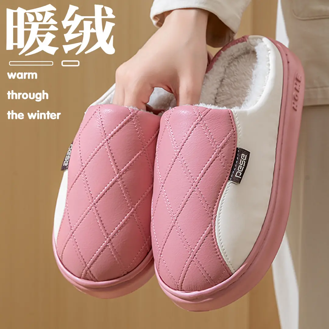 Waterproof Cotton Slippers for Men Winter 2025 New Outer Wear Indoor Home Non-Slip Thick Sole Couple Cotton Slippers Men's Winter - Image 4