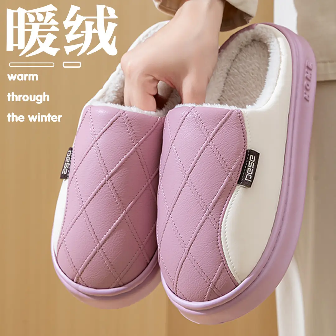 Waterproof Cotton Slippers for Men Winter 2025 New Outer Wear Indoor Home Non-Slip Thick Sole Couple Cotton Slippers Men's Winter - Image 5