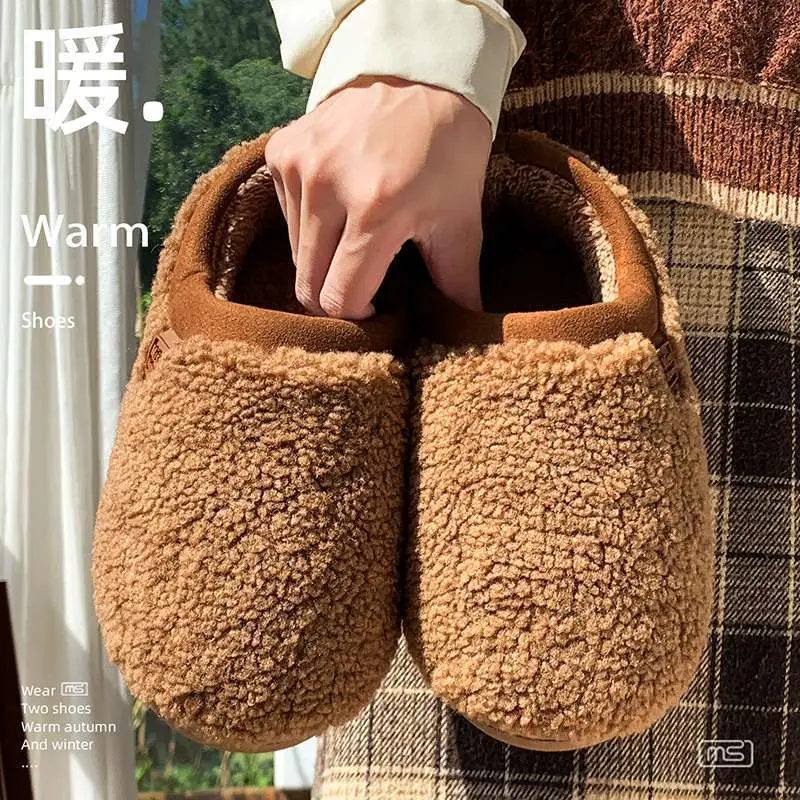 Cotton Slippers for Women Winter New 2025 Couples Indoor Home Non-Slip Warm Plus Plush Fur Slippers Cotton Shoes for Men Winter - Image 7