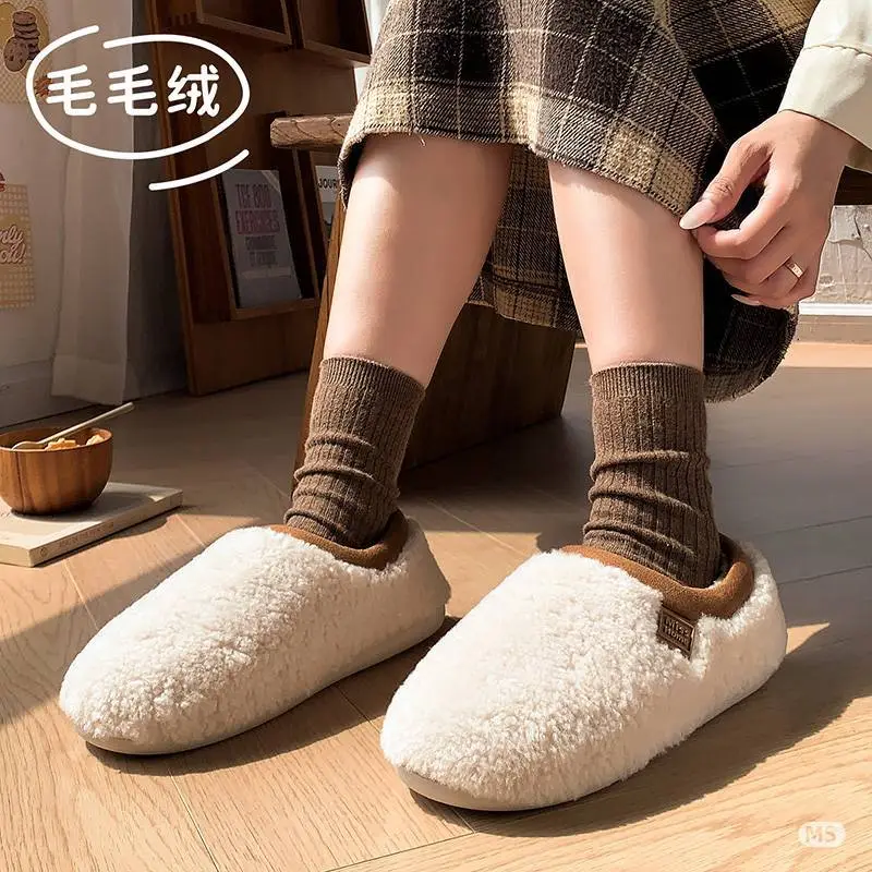 Cotton Slippers for Women Winter New 2025 Couples Indoor Home Non-Slip Warm Plus Plush Fur Slippers Cotton Shoes for Men Winter - Image 8