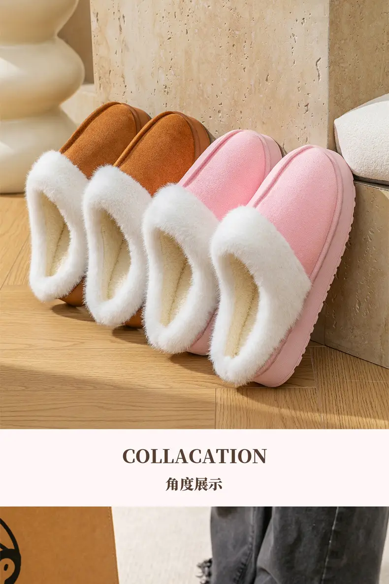 Women's Pink Warm Cotton Slippers for Winter 2025 — feature 12