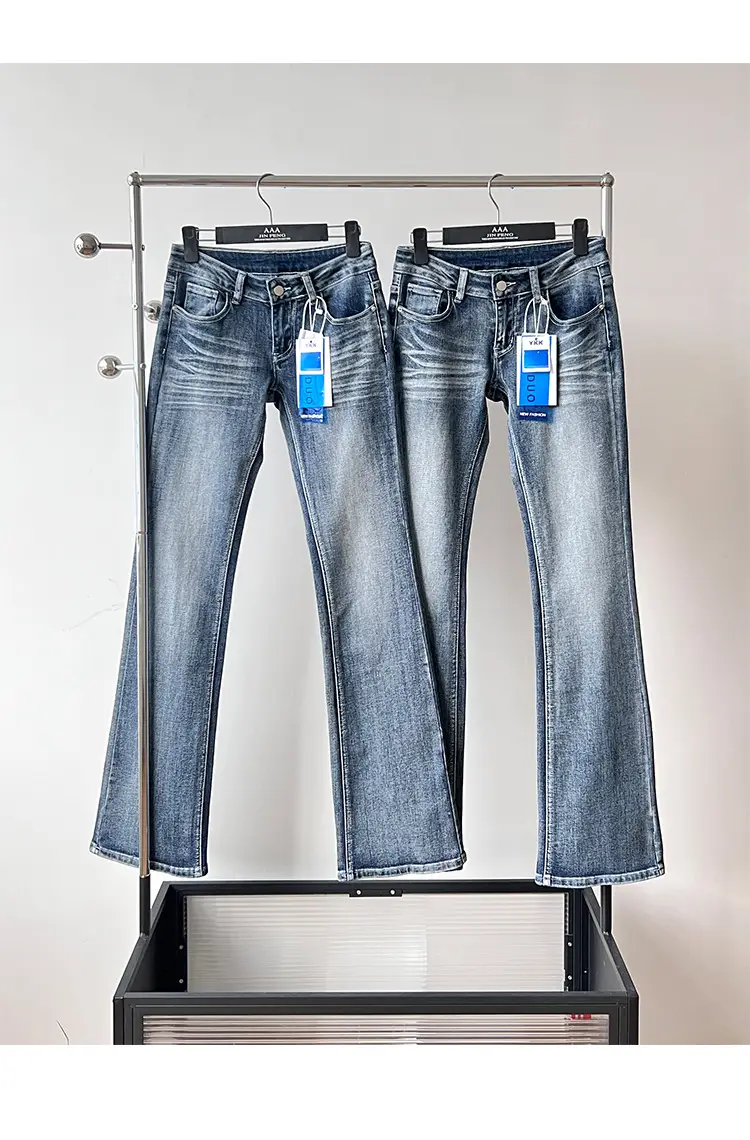 Women Stretch Straight Leg Jeans Dark Blue Slim Fit — feature 6