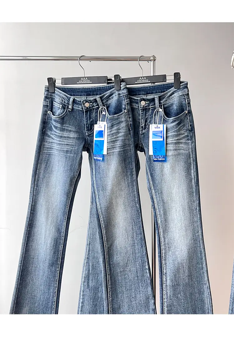 Women Stretch Straight Leg Jeans Dark Blue Slim Fit — feature 8