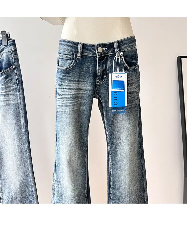 Women Stretch Straight Leg Jeans Dark Blue Slim Fit — feature 9