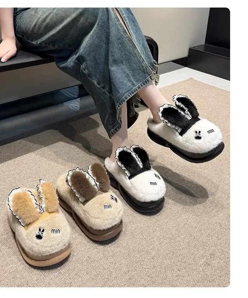 Women's Plush Warm Slippers Winter Indoor Couple — feature 13