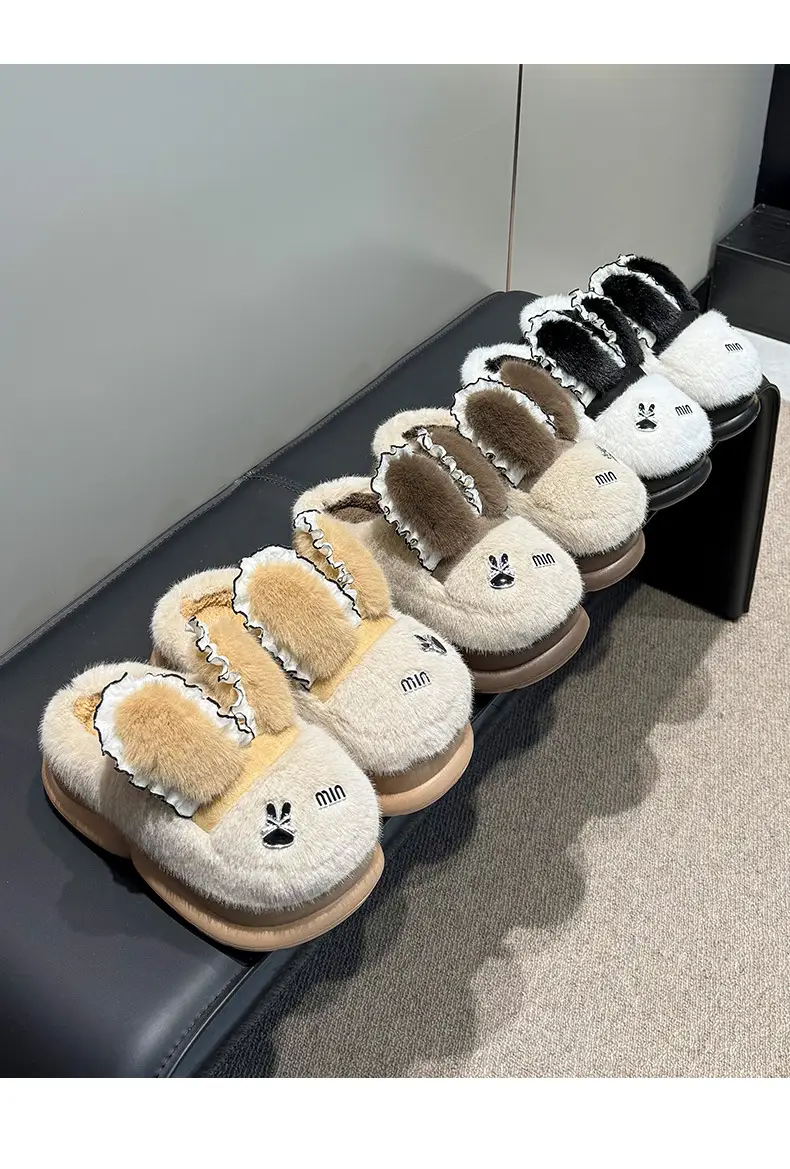 Women's Plush Warm Slippers Winter Indoor Couple — feature 16