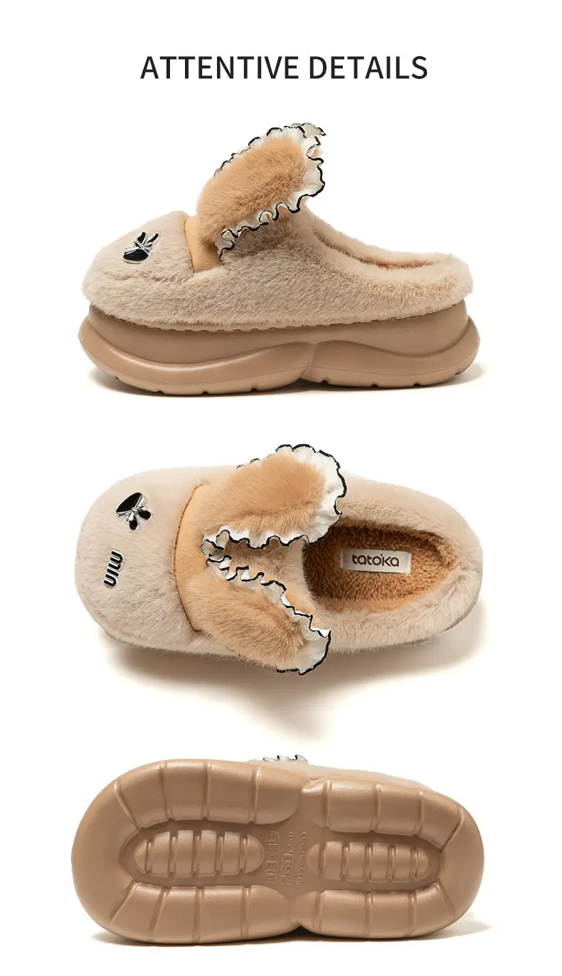 Women's Plush Warm Slippers Winter Indoor Couple — feature 17