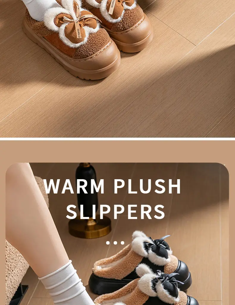 Thickened Cotton Slippers for Women in Winter 2025 New Thick-Soled Heightening Warm Plus Plush Slippers for Women to Wear in Autumn and Winter — feature 14