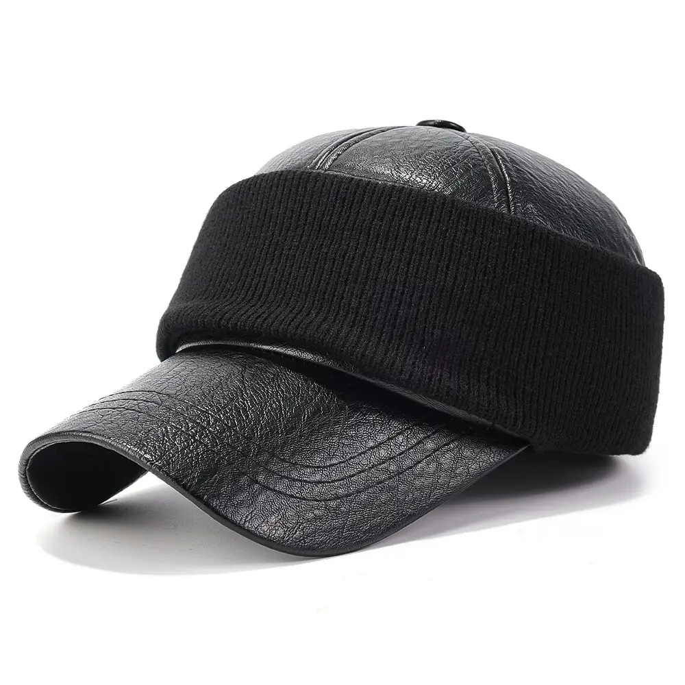 Men's Black Baseball Cap 56-60cm Full Seal Cold Proof