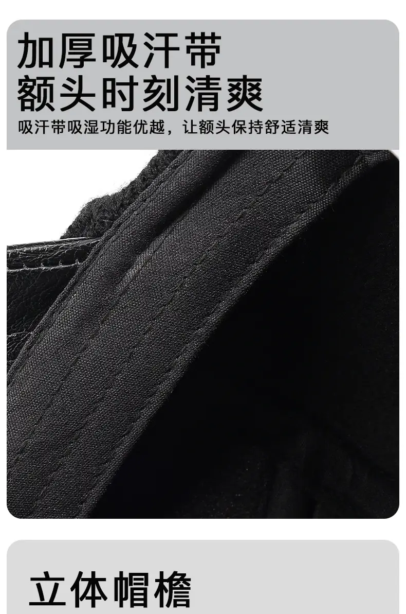 Men's Black Baseball Cap 56-60cm Full Seal Cold Proof — feature 7