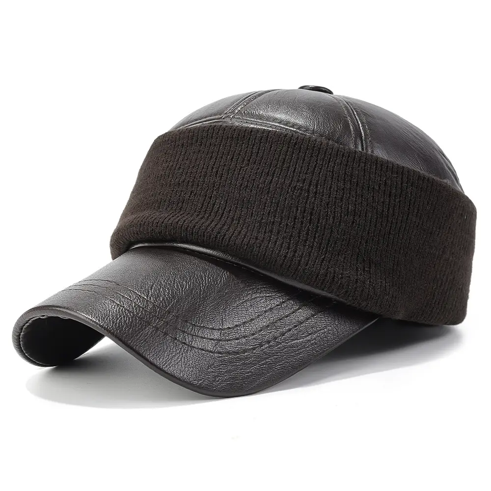 Men's Black Baseball Cap 56-60cm Full Seal Cold Proof