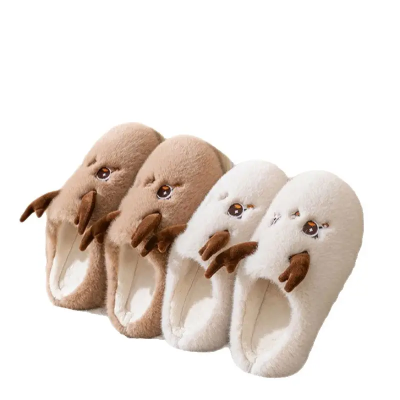 Cute Deer Toe Cotton Slippers for Men Winter Warm - Image 7