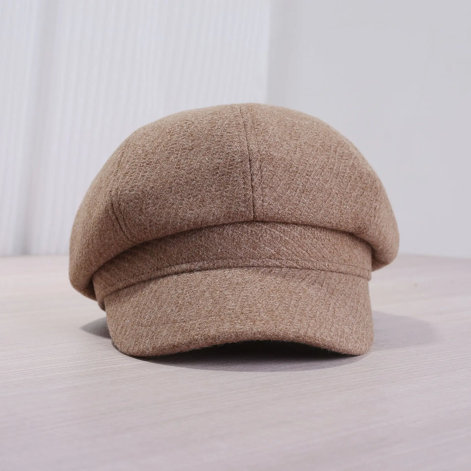 Women's Japanese Korean Cap Beige Tan Black — feature 4