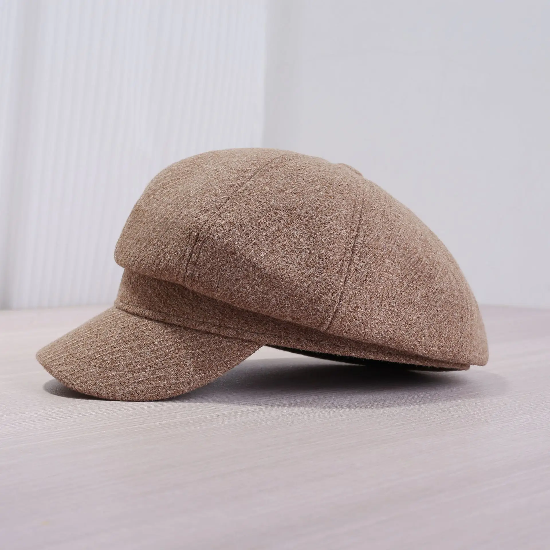 Women's Japanese Korean Cap Beige Tan Black — feature 5