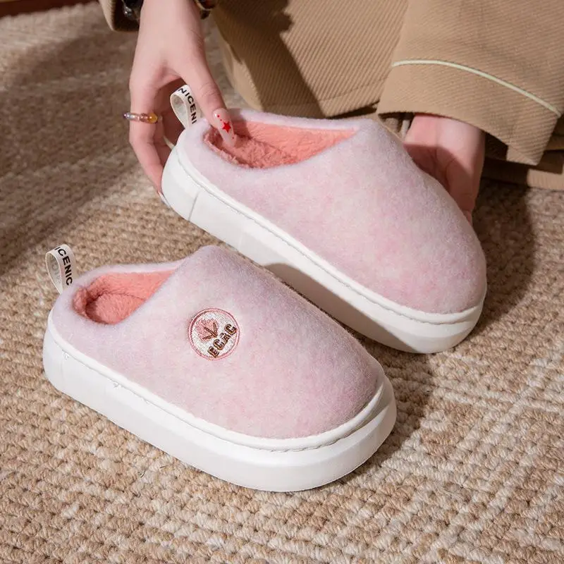 Women's Autumn and Winter 2025 New Style Indoor Home Thick-Soled Warm Plus Plush Slippers for Men - Image 7