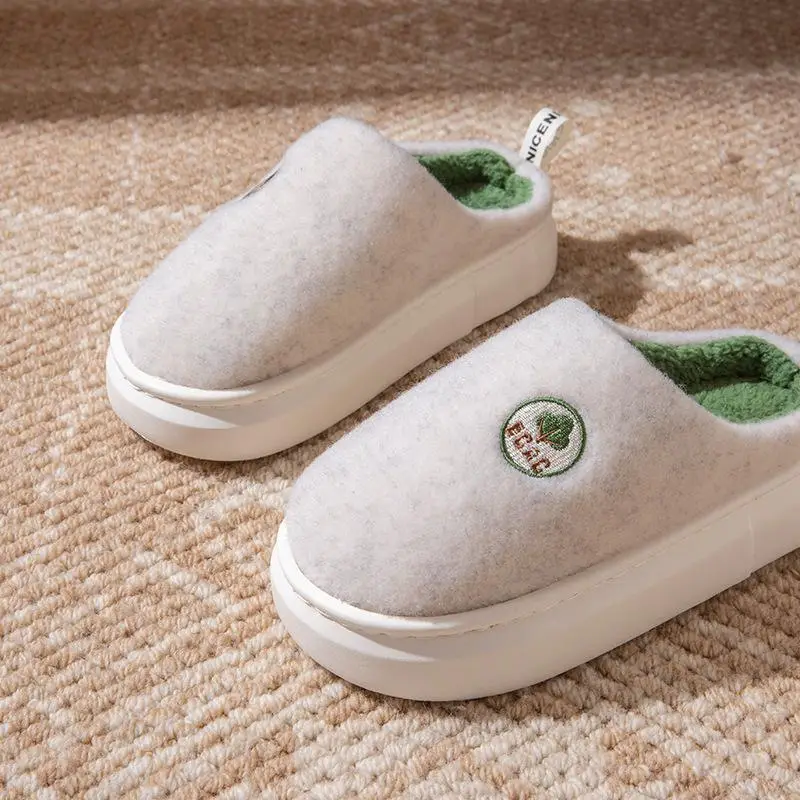 Women's Autumn and Winter 2025 New Style Indoor Home Thick-Soled Warm Plus Plush Slippers for Men - Image 8