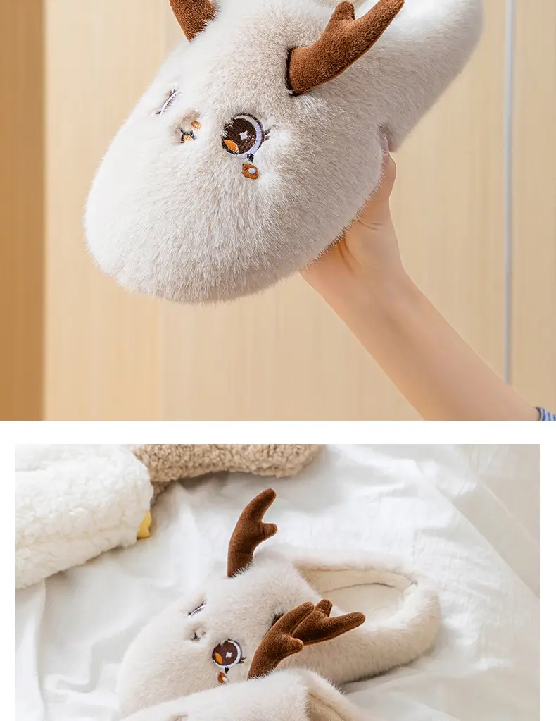 Winter Cute Deer Toe Cotton Slippers for Men — feature 11